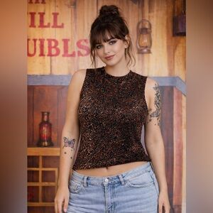 Vintage Y2K Libra Metallic Burnout Tank Top – M – Made in Canada